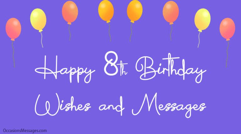 Meilleurs vœux, messages et cartes de joyeux 8e anniversaire
