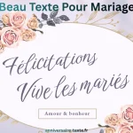 Beau Texte Pour Mariage
